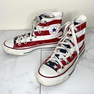 Vintage Converse Chuck Taylor All Star American Flag High Tops Sneakers M 3 W 5